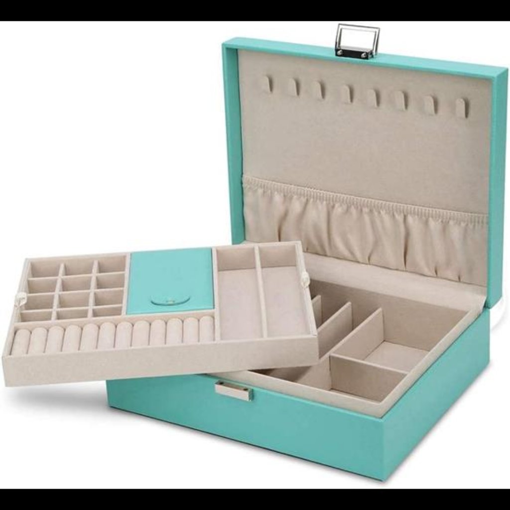 Jewelry Box  Jewelry Organizer Double Layer Jewelry Case Travel Jewelry